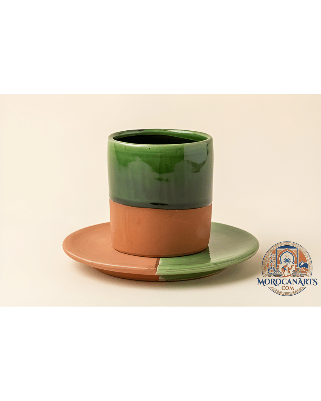 Turquoise Blue Coffee Cup with Saucer